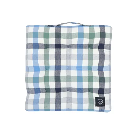Recycled Chair Pad Ruth, Light Blue/Grey/Beige