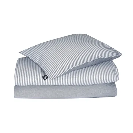 Recycled Duvet Cover Set Elias, 2-parts, Black/Light Grey