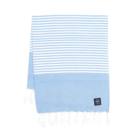 Recycled Bath Sheet Hamam Grebbestad, Blue/White