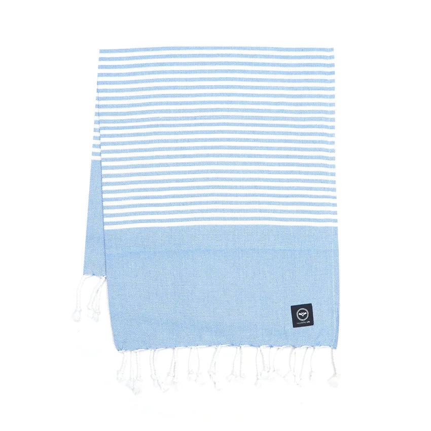 Recycled Bath Sheet Hamam Grebbestad, Blue/White