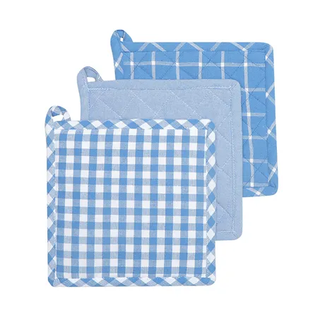 Recycled Pot Holder Recycling, 3-assorted, Light Blue/White