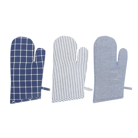 Recycled Oven Mitt Recycling, 3-assorted, Blue/White