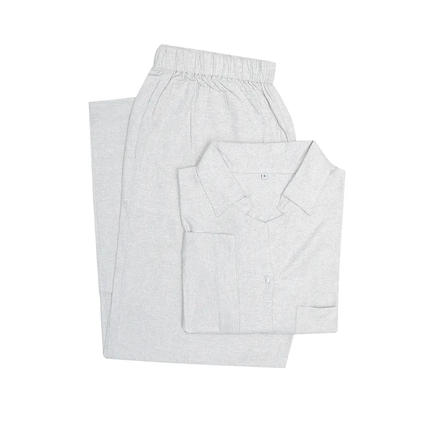 Recycled Pyjama Set Elvira, 2-parts, Beige/Light Grey