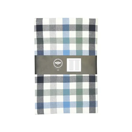 Recycled Curtain Panel 2-pack Ruth, Light Blue/Grey/Beige