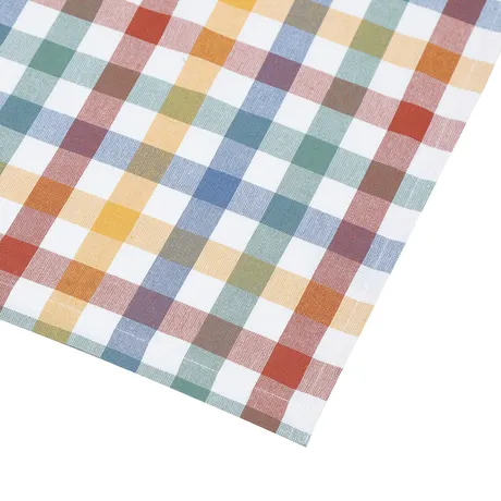 Recycled Curtain Valance Ruth, Green/Rust/Beige
