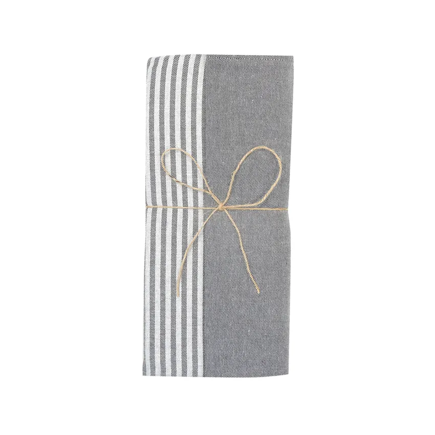 Recycled Duvet Cover Set Elias, 2-parts, Black/Light Grey