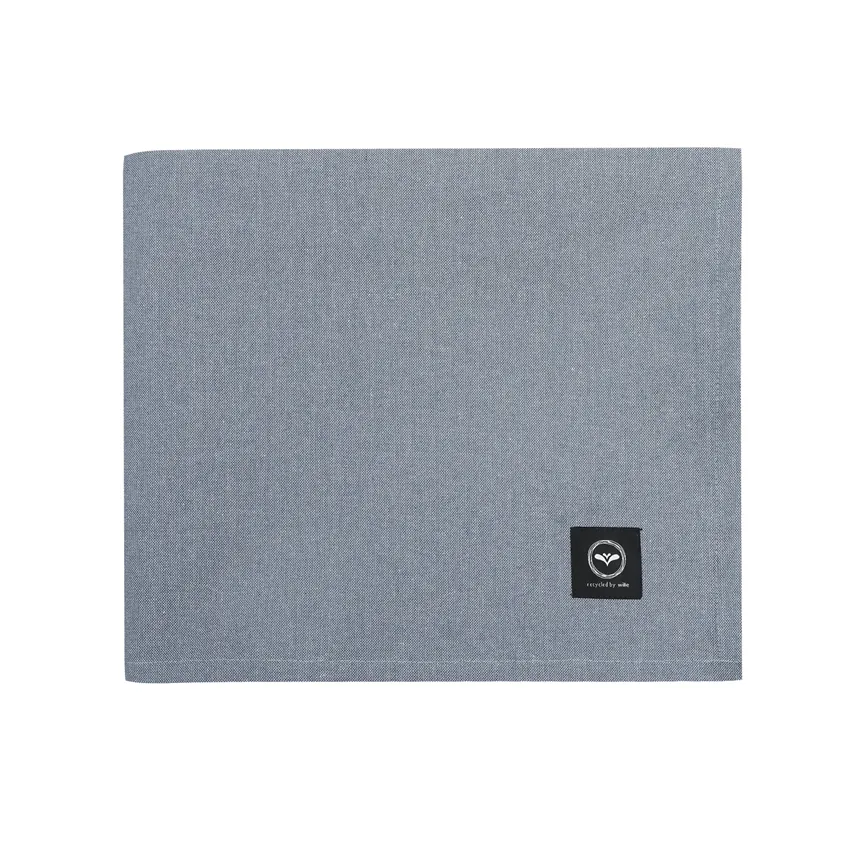 Recycled Wipeable Tablecloth Hedvig, Grey Blue/White
