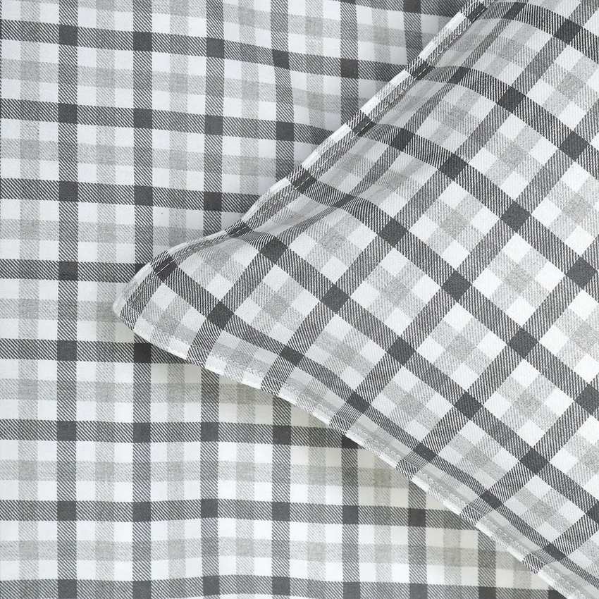 Recycled Duvet Cover Set Elliot, 2-parts, Grey/Dark Grey/White