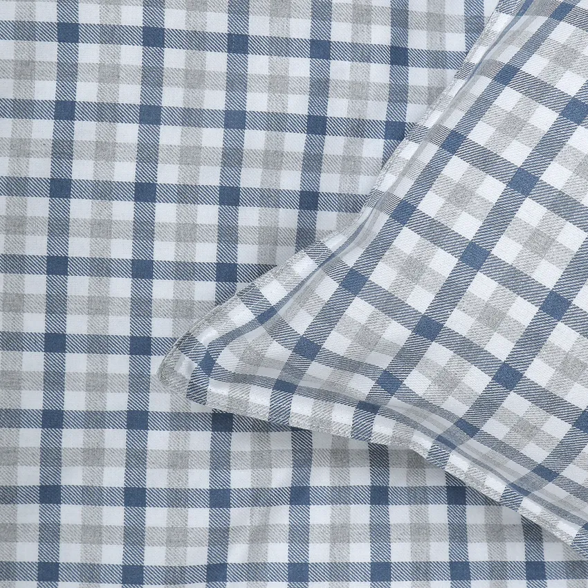 Recycled Pillowcase Elliot, Grey/Grey Blue/White