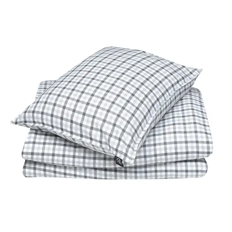 Recycled Pillowcase Elliot, Grey/Dark Grey/White