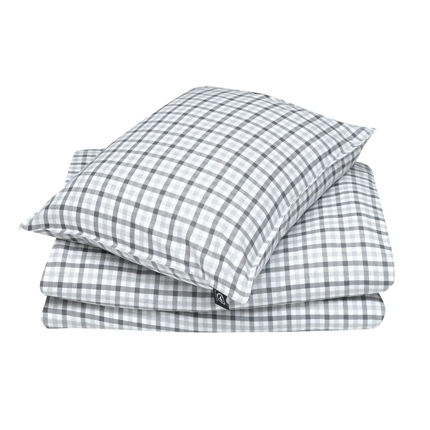 Recycled Pillowcase Elliot, Grey/Dark Grey/White