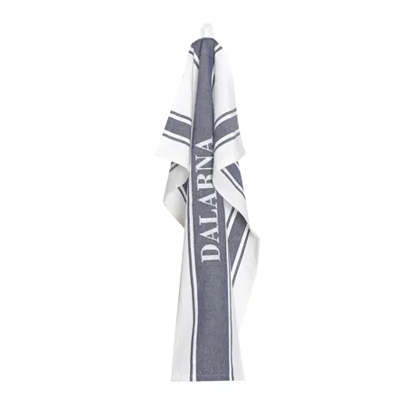 Tea Towel Dalarna, Navy Blue/White