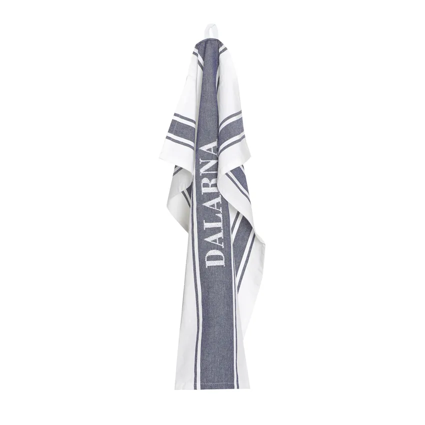 Tea Towel Dalarna, Navy Blue/White