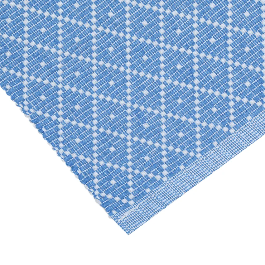 Recycled Table Runner Ella, Light Blue/White