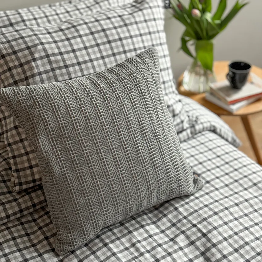 Recycled Cushion Cover Lasse, Grey