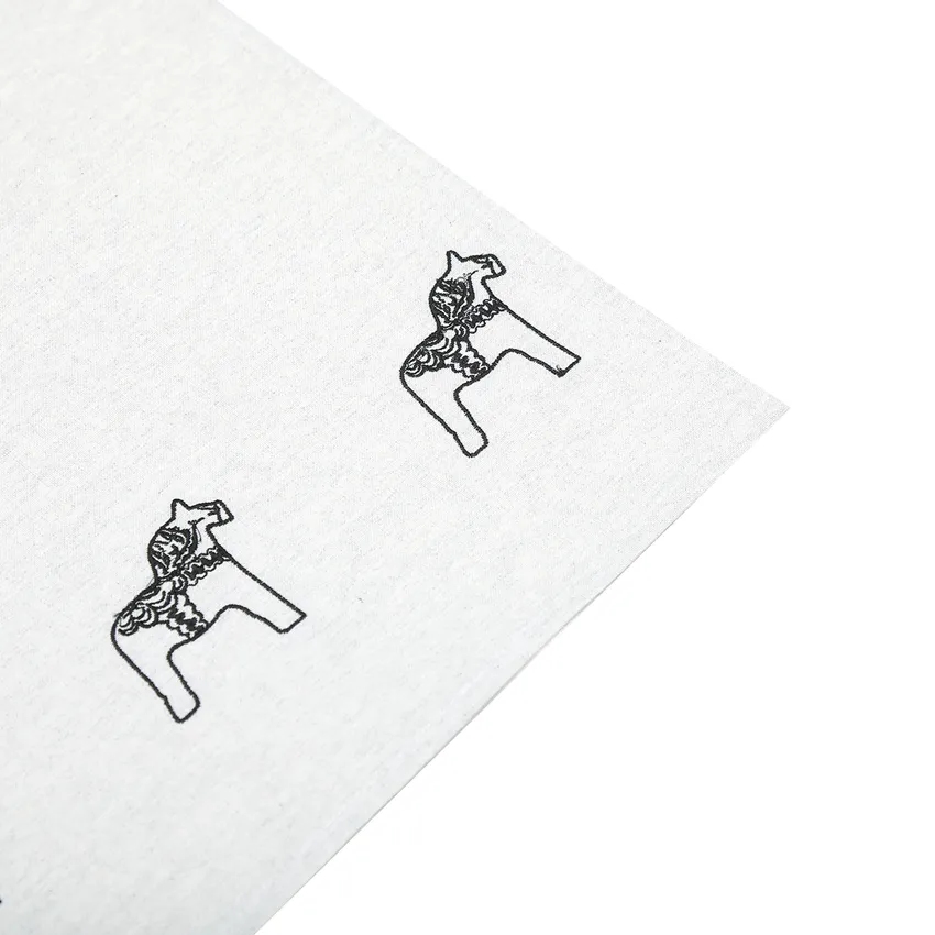 Recycled Tea Towel Sjurberg, Black Embroidery, Ecru/Beige