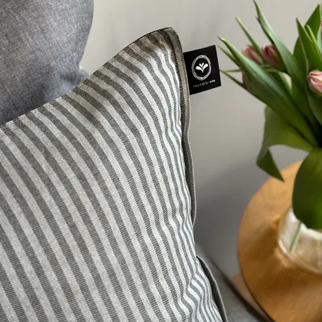 Recycled Pillowcase Elias, Black/Light Grey 