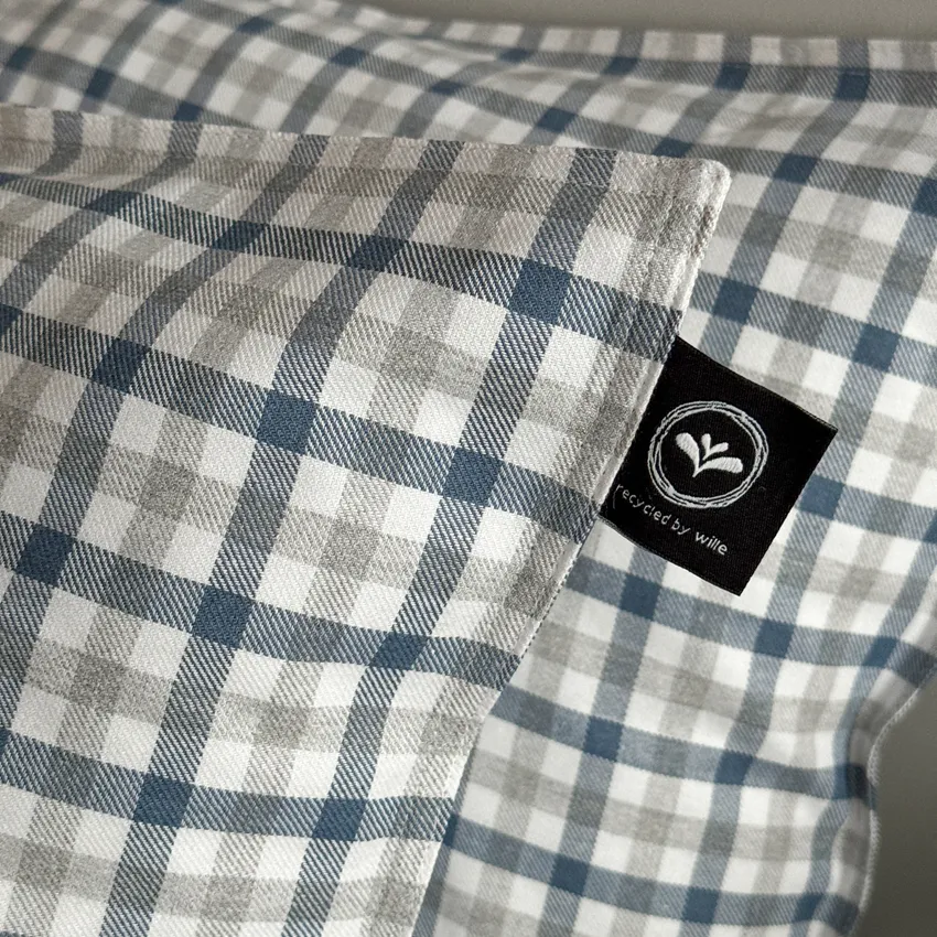 Recycled Pillowcase Elliot, Grey/Grey Blue/White
