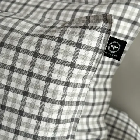 Recycled Pillowcase Elliot, Grey/Dark Grey/White