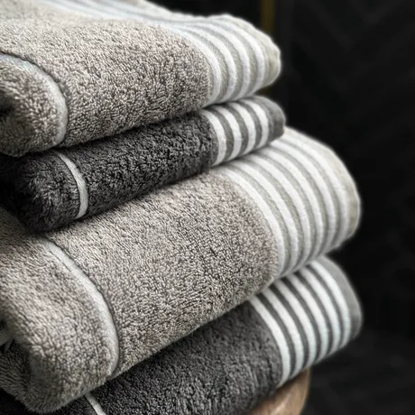 Hand Towel Kungshamn, Bamboo, Dark Grey/White