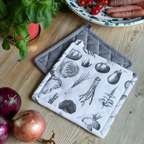 Recycled Pot Holder 2-pack Maj, Dark Grey/White