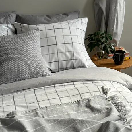 Duvet Cover Set 2-parts Gotland, Dark Grey/Grey/White