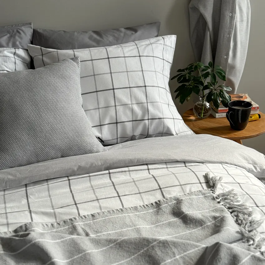 Duvet Cover Set 2-parts Gotland, Dark Grey/Grey/White