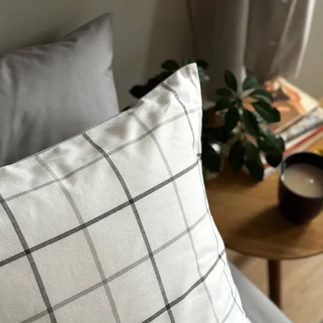 Pillowcase Gotland, Dark Grey/Grey/White