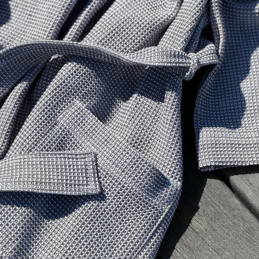 Organic Bathrobe Ekholmen, Grey/White