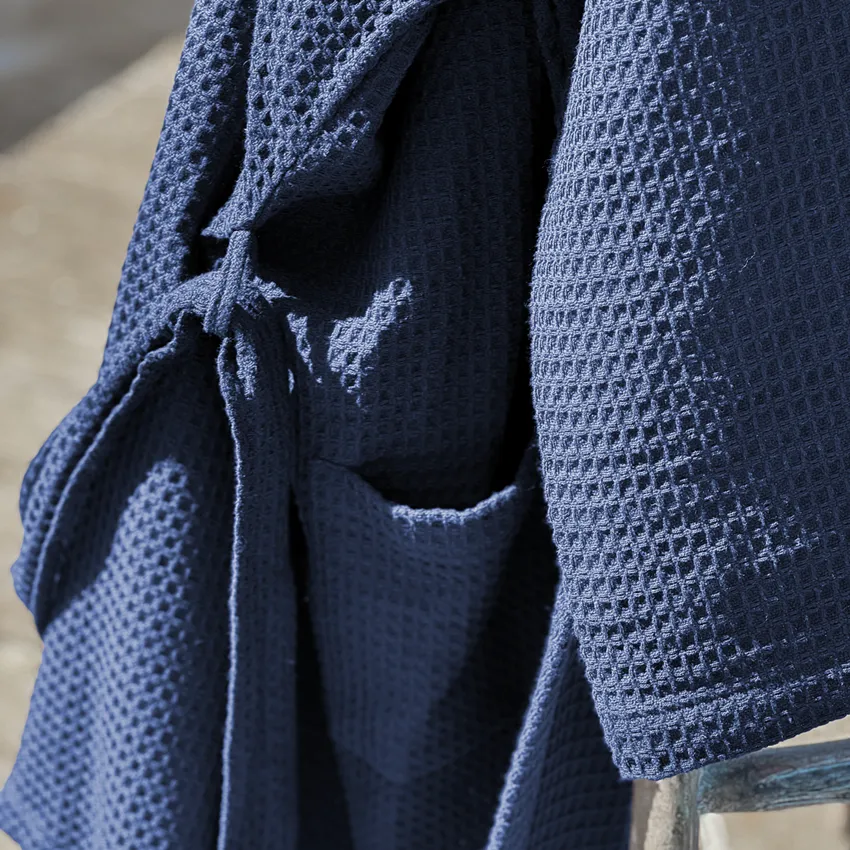 Recycled Bathrobe Wilma, Navy Blue