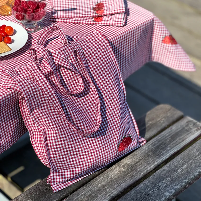 Recycled Shopping Bag Kerstin, Dark Red/White