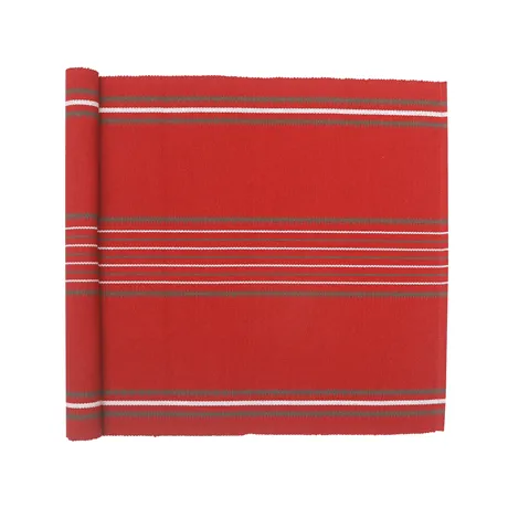 Recycled Table Runner Linda, Dark Red/Olive Green
