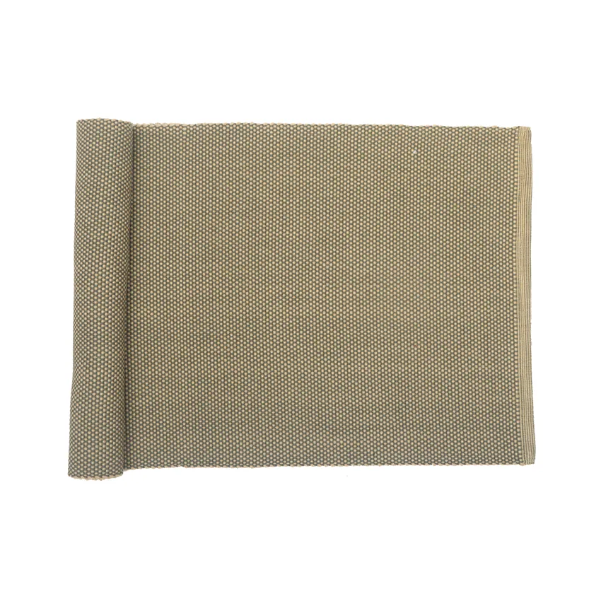 Recycled Table Runner Kalle, Olive Green/Sand