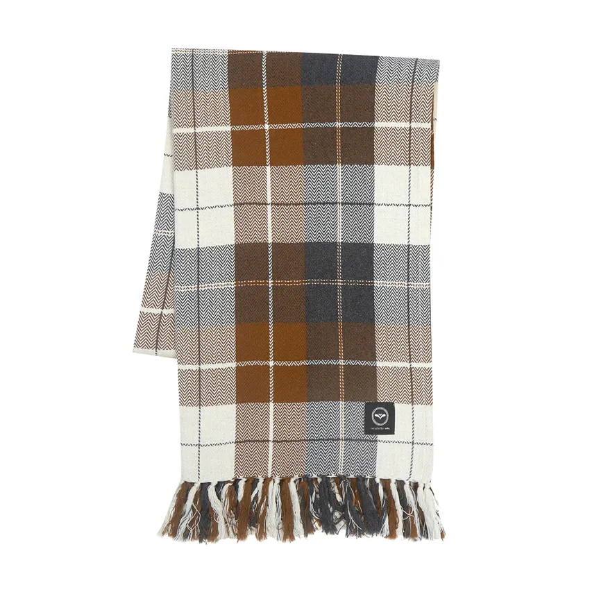 Recycled Blanket Adam, Dark Grey/Brown/Ecru