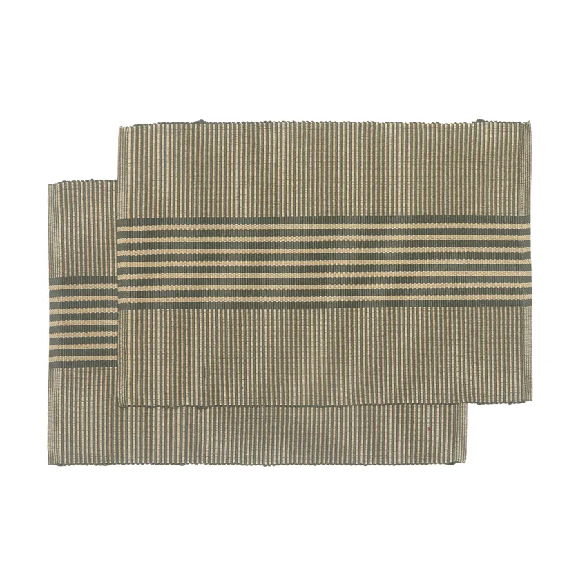 Recycled Placemat 2-pack Isa, Olive Green/Sand
