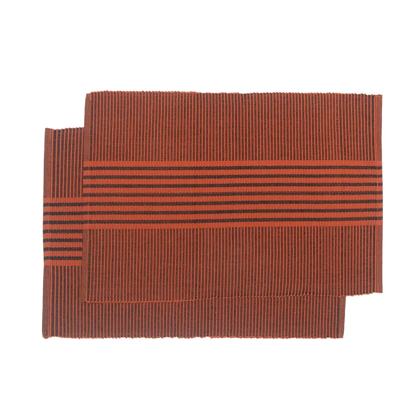 Recycled Placemat 2-pack Isa, Rust/Black 