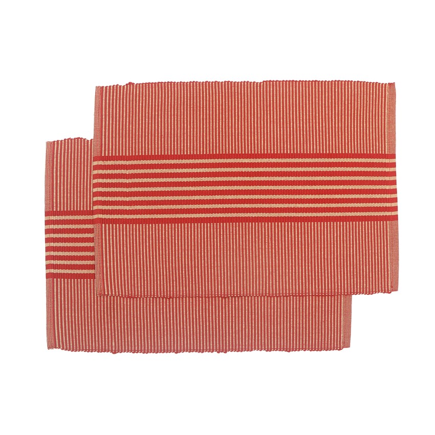 Recycled Placemat 2-pack Isa, Dark Red/Sand