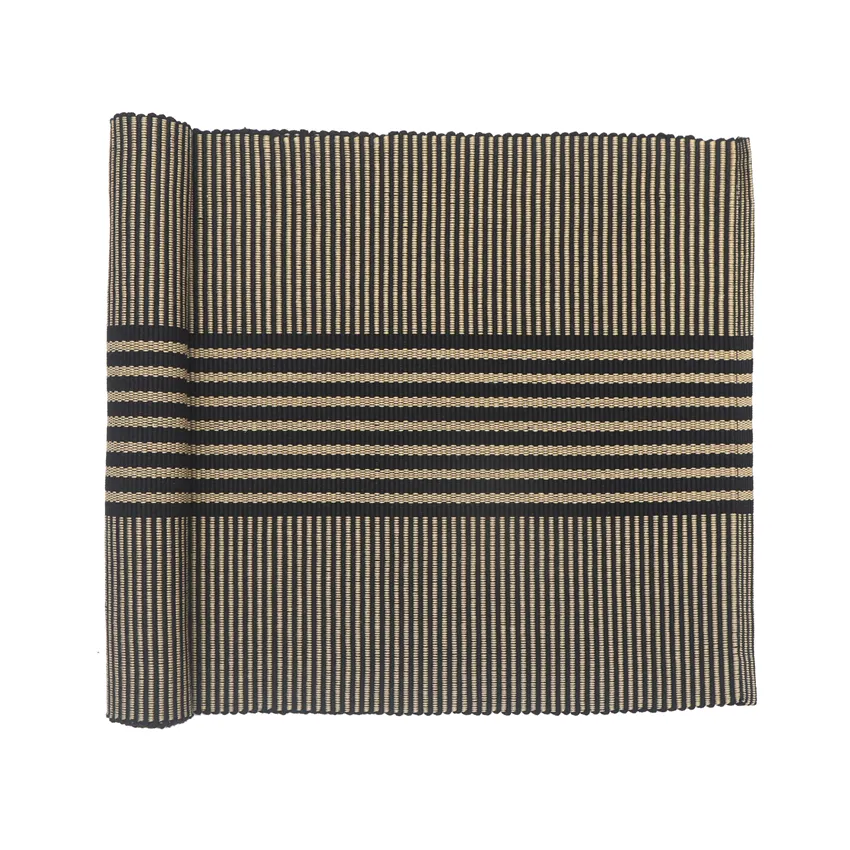 Recycled Table Runner Isa, Black/Sand