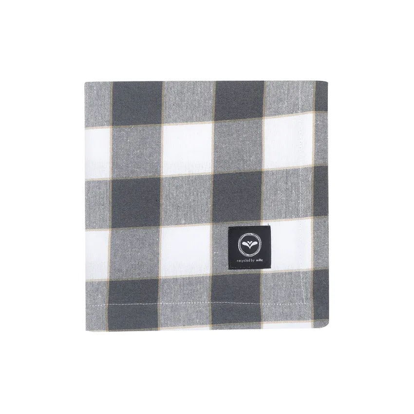 Recycled Tablecloth Ted, Dark Grey/Sand/White