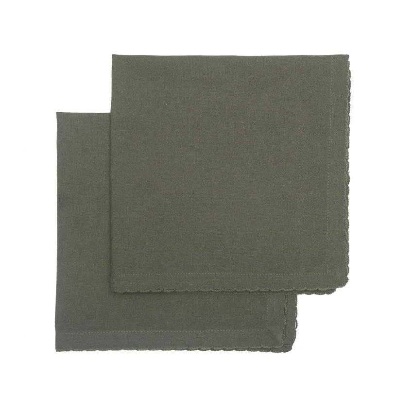Recycled Napkin 2-pack Felicia, Olive Green