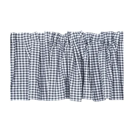 Recycled Curtain Valance Bella, Dark Grey/White