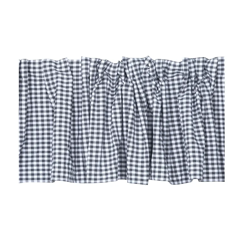 Recycled Curtain Valance Bella, Dark Grey/White