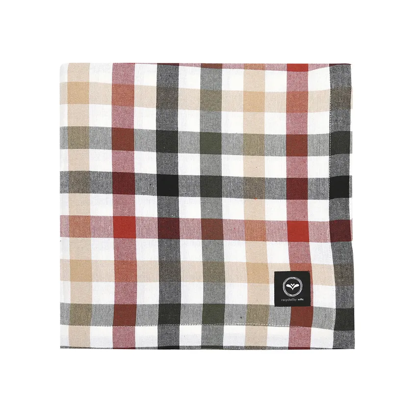 Recycled Tablecloth Ruth, Olive Green/Black/Rust