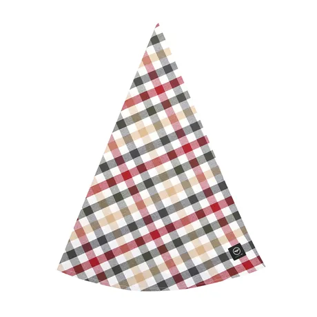 Recycled Round Tablecloth Ruth, Dark Red/Olive Green/Dark Grey