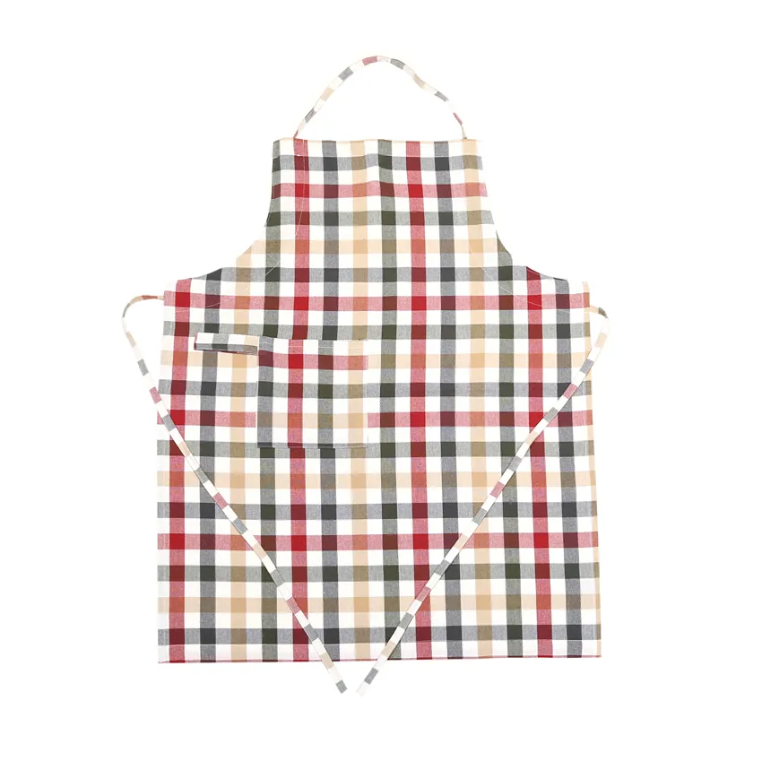 Recycled Apron Ruth, Dark Red/Olive Green/Dark Grey