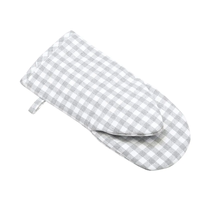 Recycled Oven Mitt Bella, Light Grey/White