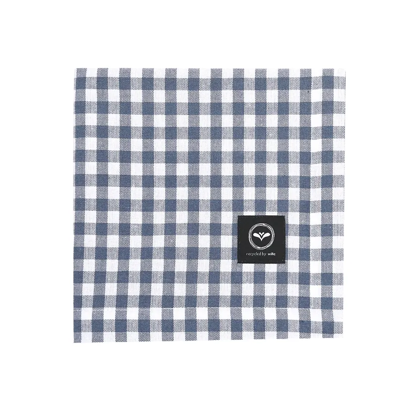 Recycled Tablecloth Bella, Grey Blue/White