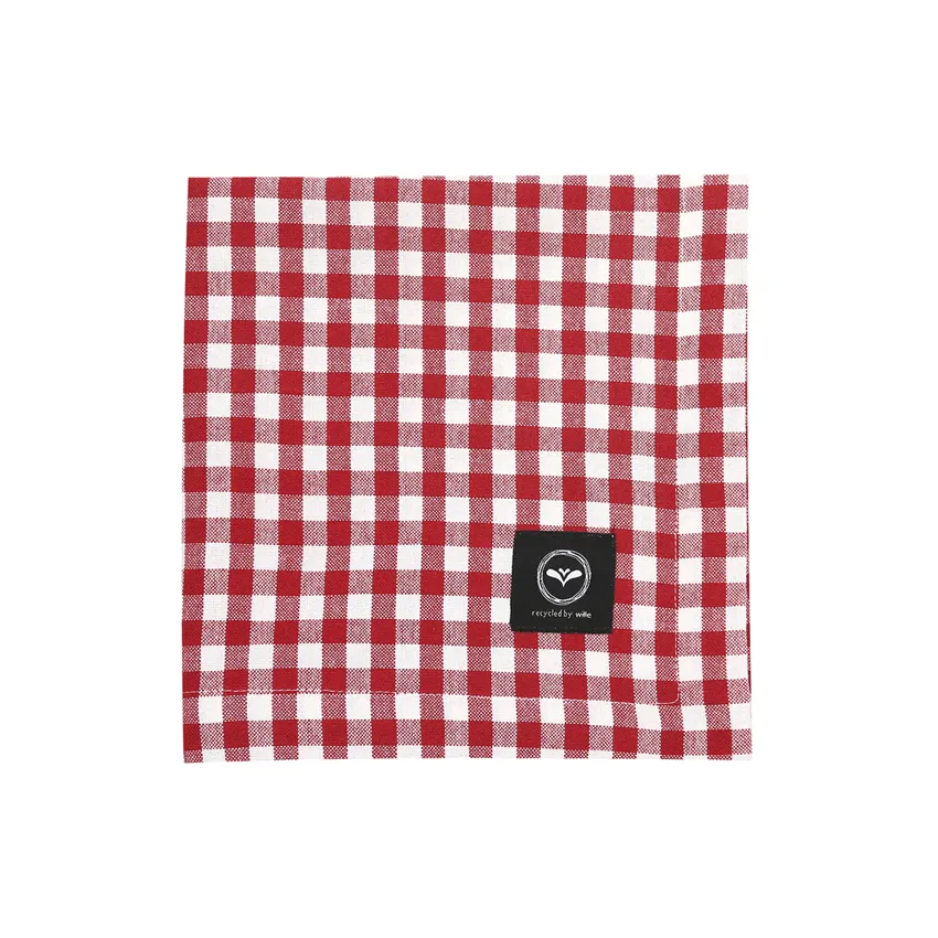 Recycled Tablecloth Bella, Dark Red/Beige