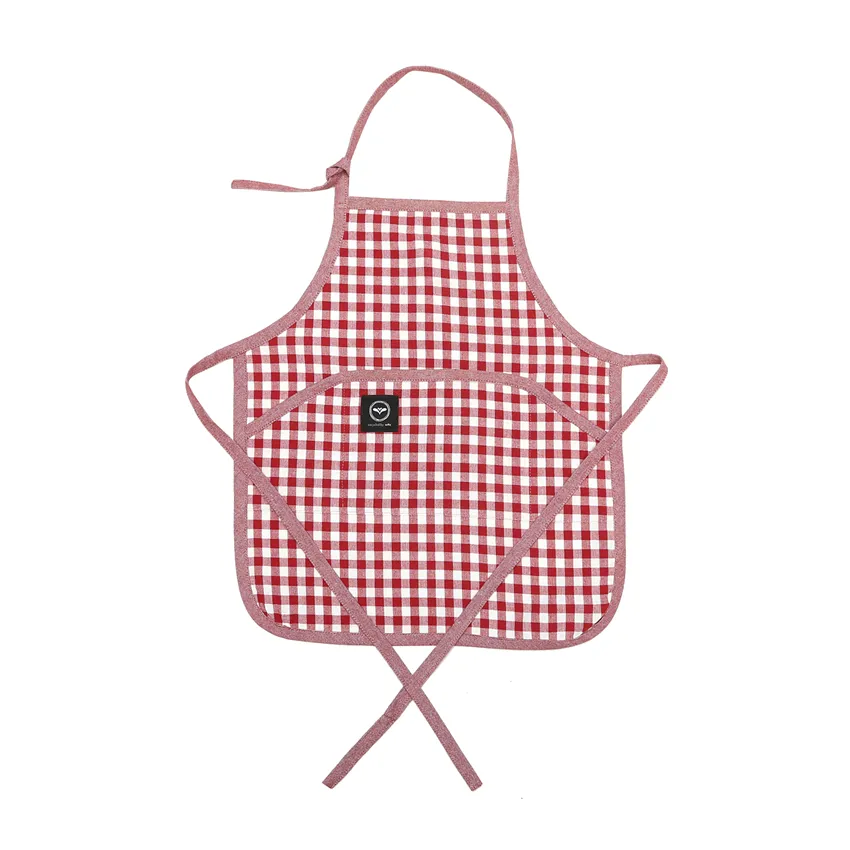 Recycled Childen's Apron Bella, Dark Red/Beige