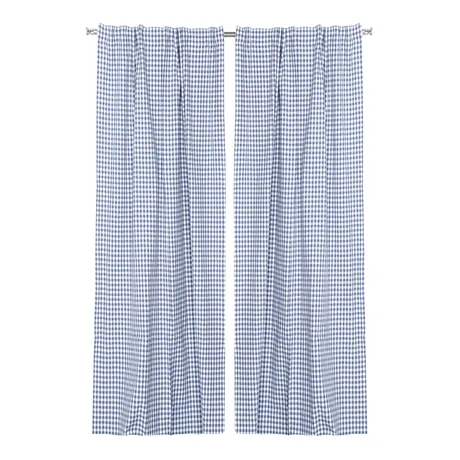 Recycled Curtain Panel 2-pack Bella, Grey Blue/White